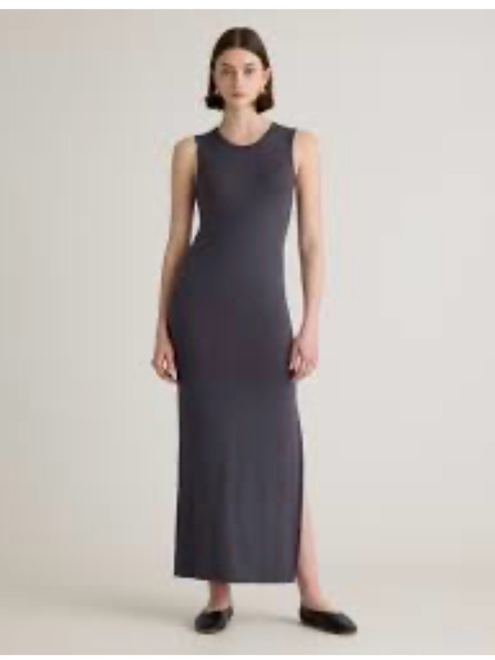 Quince tencel jersey sleeveless maxi dress minimalist NWOT large